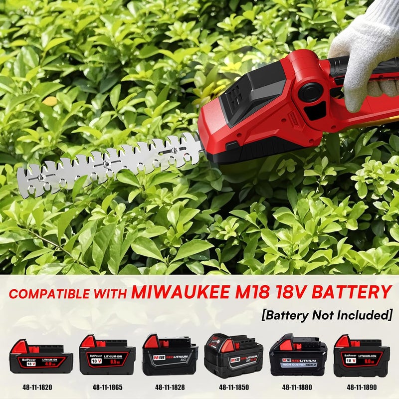 DEVTBLUN Cordless Hedge Trimmer for Milwaukee M18 Battery(No Battery),2200RPM Cordless Mini Grass Shears,2 in 1 Handheld Electric Hedge Trimmer/Grass Cutter,Shrub Trimmer Bush Trimmer for Gardening,Lawn,Yard - Image 2